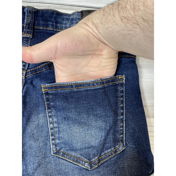 Kendall + Kylie Denim Shorts Womens 7/28 Dark Wash The Icon Cuffed Distressed - Picture 8 of 13